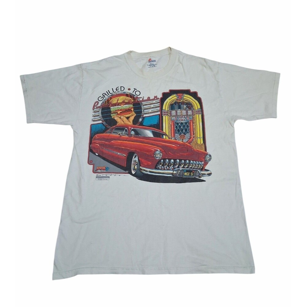 Vintage 1989 Andys Tee Classic Car Diner  Juke Box  Hanes T-Shirt M